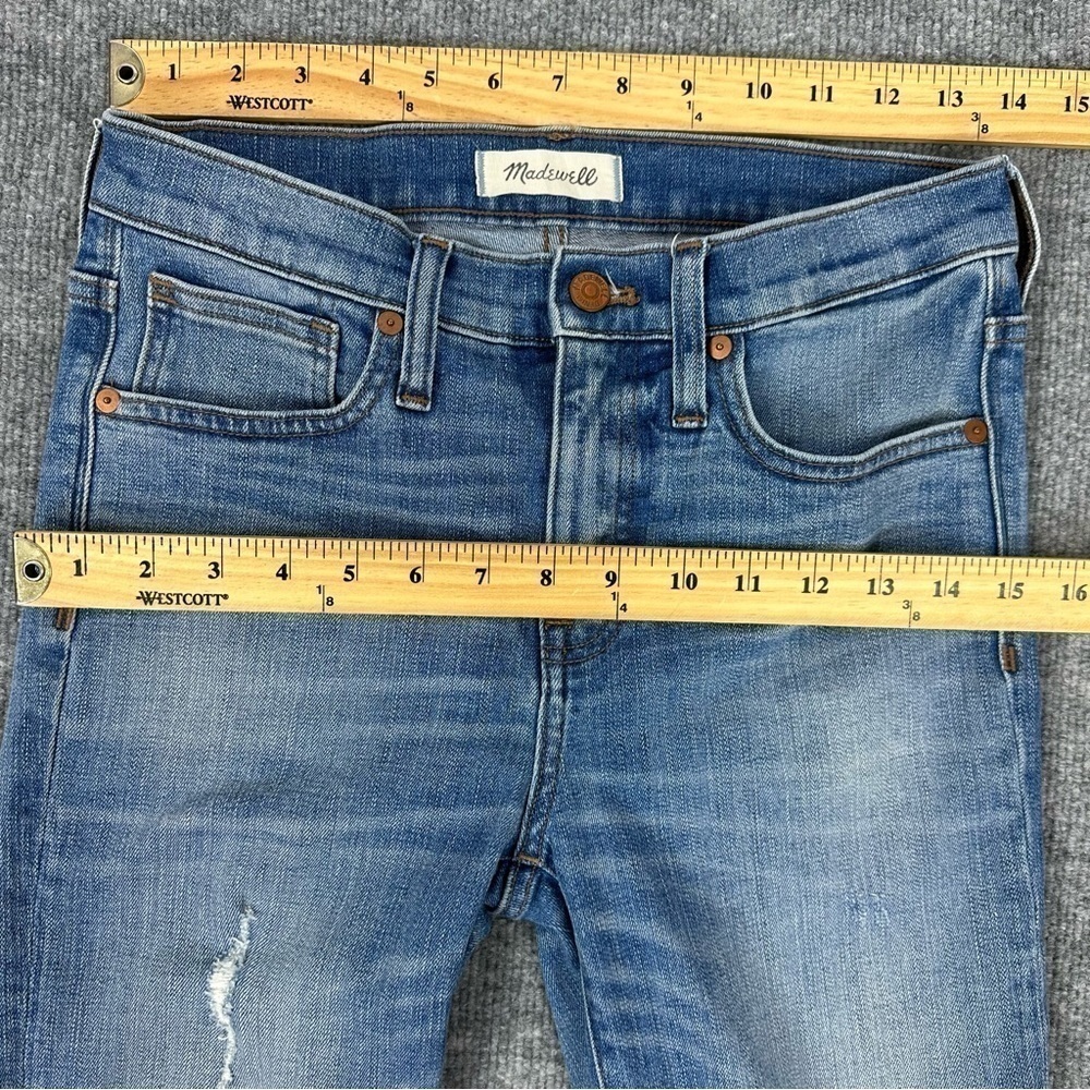 Madewell 9" High Rise Skinny Jeans Sz 26 In Destructed Hem Edition - Picture 10 of 17